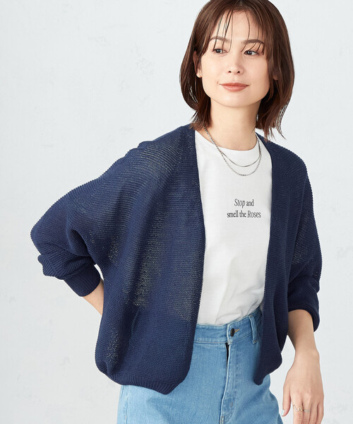 COMME CA ISM（コムサイズム）の「MADE IN JAPAN 和紙カーディガン（カーディガン/ボレロ・レディース・ライラック/ミント/ネイビー・FREE）」の7枚目の写真