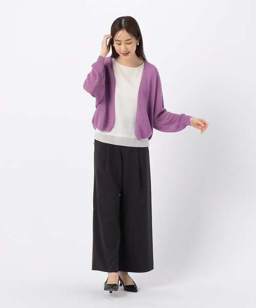 COMME CA ISM（コムサイズム）の「MADE IN JAPAN 和紙カーディガン（カーディガン/ボレロ・レディース・ライラック/ミント/ネイビー・FREE）」の8枚目の写真