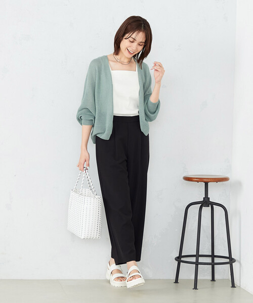 COMME CA ISM（コムサイズム）の「MADE IN JAPAN 和紙カーディガン（カーディガン/ボレロ・レディース・ライラック/ミント/ネイビー・FREE）」の10枚目の写真