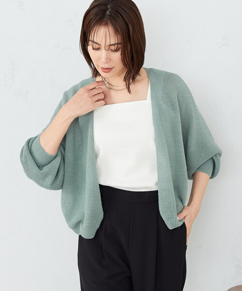 COMME CA ISM（コムサイズム）の「MADE IN JAPAN 和紙カーディガン（カーディガン/ボレロ・レディース・ライラック/ミント/ネイビー・FREE）」の12枚目の写真