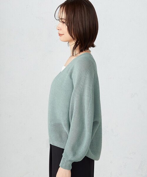 COMME CA ISM（コムサイズム）の「MADE IN JAPAN 和紙カーディガン（カーディガン/ボレロ・レディース・ライラック/ミント/ネイビー・FREE）」の14枚目の写真