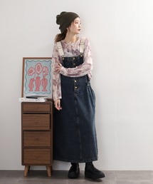 atONE 配色ショルダーデニムサロペットパンツ&スカート