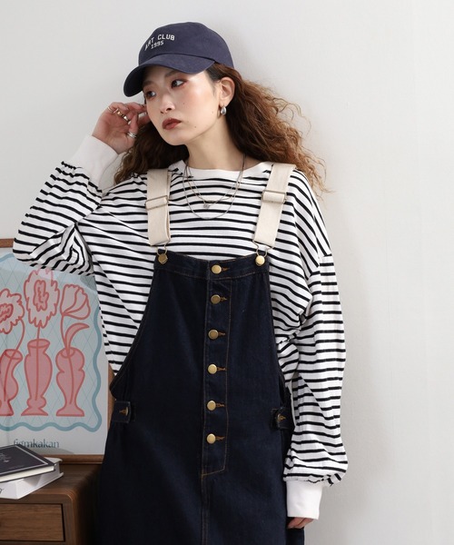 atONE(アットワン)の「atONE 配色ショルダーデニムサロペットパンツ&スカート(サロペット/オーバーオール・レディース・ネイビー/ワンウォッシュ/ネイビー系/ブルー系その他6/ダークインディゴブルー・LL/3L/4L/L/M/MEDIUM/X-LARGE/LARGE/XXX-LARGE/XX-LARGE)」の21枚目の写真