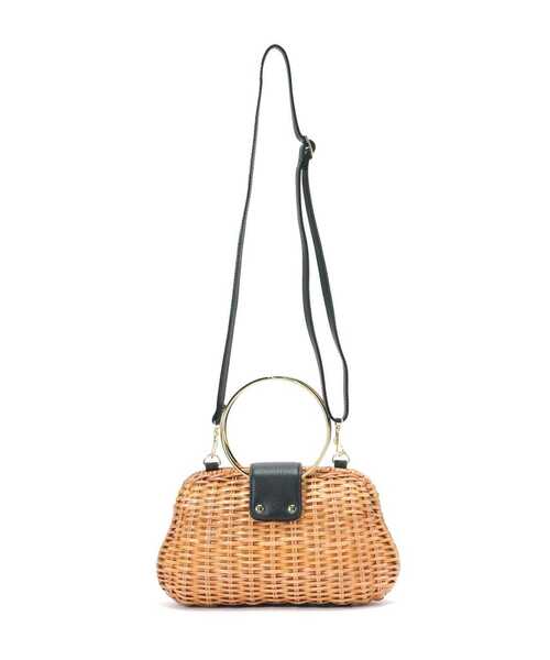 VIOLAd'ORO（ヴィオラドーロ）の「VIOLAd’ORO (ヴィオラドーロ) スプリットラタン2WAYリングハンドルバッグ/MIRO/v-8130（クラッチバッグ・レディース・キャメル・F）」の5枚目の写真