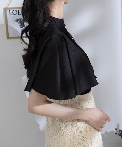 pumpkin port(パンプキンポート)の「パールボタン ピンタック フレア半袖 クロップド ブラウス(シャツ/ブラウス・レディース・グレー/ブラック/ホワイト×ブラック/ホワイト/グリーン/ピンク・M/L/LL)」の17枚目の写真