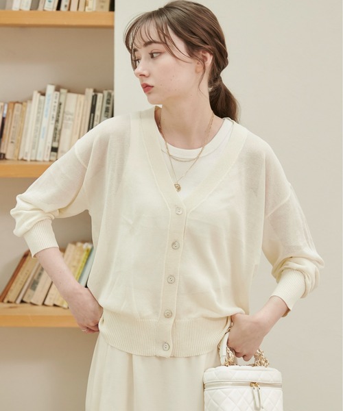 ANGIE（アンジー）の「シアー ニット カーディガン（ラメ入り / ラメ