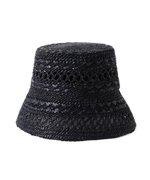 Vincent Pradier（ヴァンサンプラディエ）の「(VINCENT PRADIER)ラフィアバケットハット（ハット・レディース・ブラック/ブラウン・FREE）」の3枚目の写真