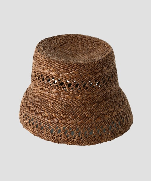 Vincent Pradier（ヴァンサンプラディエ）の「(VINCENT PRADIER)ラフィアバケットハット（ハット・レディース・ブラック/ブラウン・FREE）」の4枚目の写真