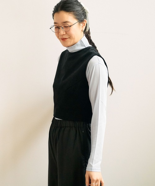 fig Ｌondon（フィグロンドン）の「VELVET vest（ベスト・レディース・ネイビー/ブラック・FREE）」の20枚目の写真