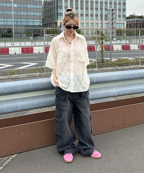 sedacle(セダクル)の「ジャガードダイヤシャツ(シャツ/ブラウス・メンズ・ブラック/アイボリー・LARGE/MEDIUM/SMALL)」の4枚目の写真