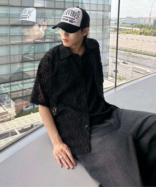 sedacle(セダクル)の「ジャガードダイヤシャツ(シャツ/ブラウス・メンズ・ブラック/アイボリー・LARGE/MEDIUM/SMALL)」の10枚目の写真