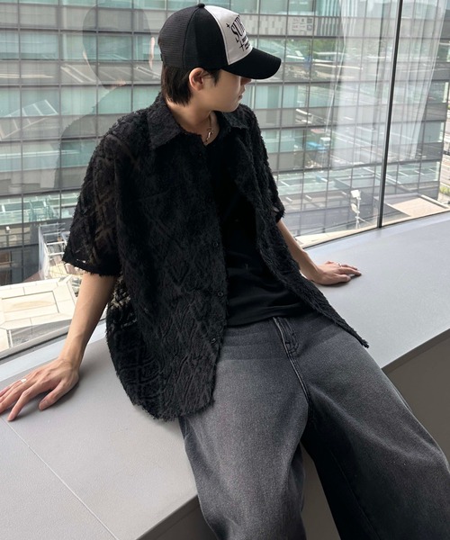 sedacle(セダクル)の「ジャガードダイヤシャツ(シャツ/ブラウス・メンズ・ブラック/アイボリー・LARGE/MEDIUM/SMALL)」の11枚目の写真