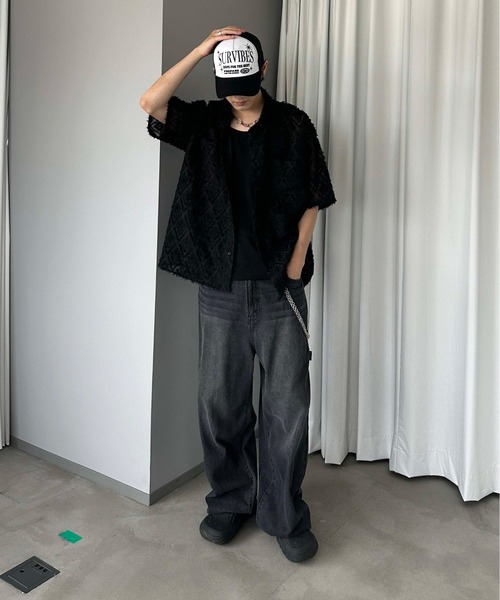 sedacle(セダクル)の「ジャガードダイヤシャツ(シャツ/ブラウス・メンズ・ブラック/アイボリー・LARGE/MEDIUM/SMALL)」の12枚目の写真