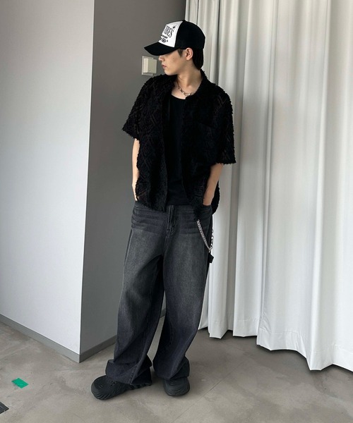 sedacle(セダクル)の「ジャガードダイヤシャツ(シャツ/ブラウス・メンズ・ブラック/アイボリー・LARGE/MEDIUM/SMALL)」の13枚目の写真