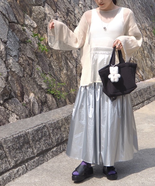 minia(ミニア)の「厚底クロスパフサンダル(サンダル・レディース・ブラック/シルバー/アイボリー・S/M/L/LL)」の14枚目の写真