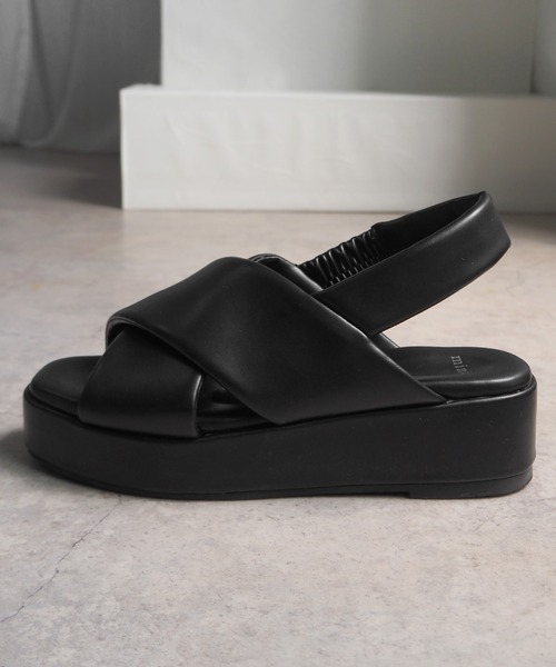 minia(ミニア)の「厚底クロスパフサンダル(サンダル・レディース・ブラック/シルバー/アイボリー・S/M/L/LL)」の21枚目の写真