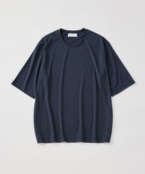 ADAM ET ROPE'(アダムエロペ)の「【REPREVE(R)/リプリーブ】ミニマル ネック スタンダード Tシャツ / 吸水速乾(Tシャツ/カットソー・メンズ・チャコールグレー/ブラック/ホワイト/グリーン系その他2・L/M)」の4枚目の写真