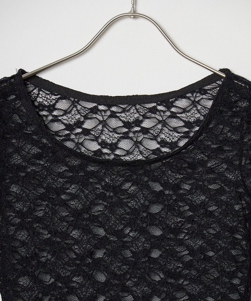 ROOPTOKYO（ループトウキョウ）の「Round Neck Lace Sheer Top / ラウンドネック レース シアートップス（Tシャツ/カットソー・レディース・アイボリー/ブラック・FREE）」の3枚目の写真