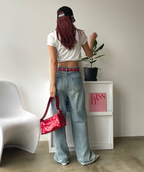 SHAGGIE(シャギー)の「ハートスタッズベルト(ベルト・レディース・ブラック/ホワイト/レッド・FREE)」の19枚目の写真