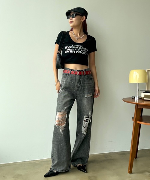 SHAGGIE(シャギー)の「ハートスタッズベルト(ベルト・レディース・ブラック/ホワイト/レッド・FREE)」の20枚目の写真