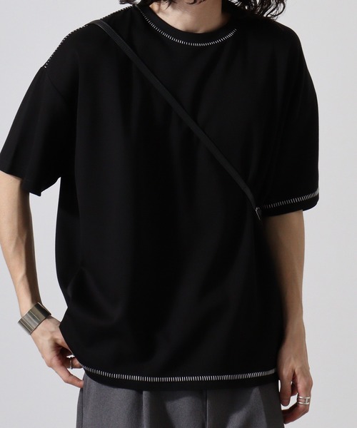 FUNALIVE（ファンアライブ）の「ﾀﾞﾝﾎﾞｰﾙﾆｯﾄ ｽﾃｯﾁﾝｸﾞ ｸﾙｰﾈｯｸ ﾙｰｽﾞ Tｼｬﾂ（Tシャツ/カットソー・メンズ・ブラック/ホワイト/サックスブルー・L/M/XL）」の10枚目の写真