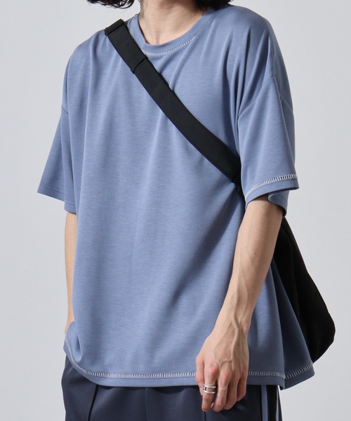 FUNALIVE（ファンアライブ）の「ﾀﾞﾝﾎﾞｰﾙﾆｯﾄ ｽﾃｯﾁﾝｸﾞ ｸﾙｰﾈｯｸ ﾙｰｽﾞ Tｼｬﾂ（Tシャツ/カットソー・メンズ・ブラック/ホワイト/サックスブルー・L/M/XL）」の13枚目の写真