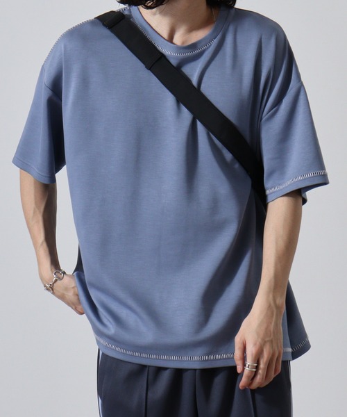 FUNALIVE（ファンアライブ）の「ﾀﾞﾝﾎﾞｰﾙﾆｯﾄ ｽﾃｯﾁﾝｸﾞ ｸﾙｰﾈｯｸ ﾙｰｽﾞ Tｼｬﾂ（Tシャツ/カットソー・メンズ・ブラック/ホワイト/サックスブルー・L/M/XL）」の14枚目の写真