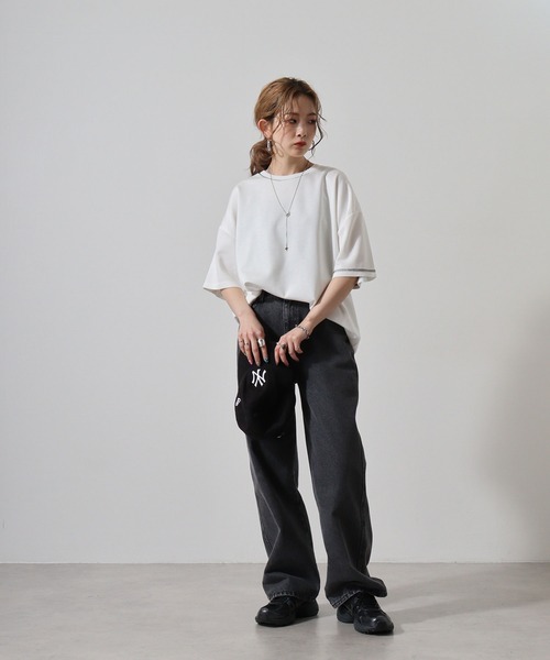 FUNALIVE（ファンアライブ）の「ﾀﾞﾝﾎﾞｰﾙﾆｯﾄ ｽﾃｯﾁﾝｸﾞ ｸﾙｰﾈｯｸ ﾙｰｽﾞ Tｼｬﾂ（Tシャツ/カットソー・メンズ・ブラック/ホワイト/サックスブルー・L/M/XL）」の21枚目の写真