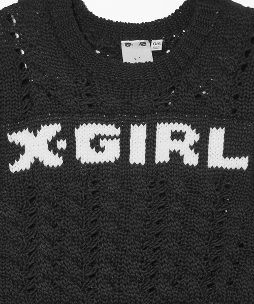 X-girl（エックスガール）の「SLEEVELESS CABLE KNIT TOP