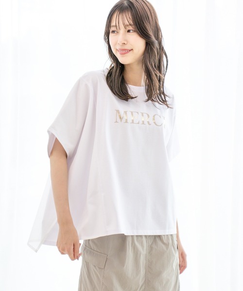 Jayro（ジャイロ）の「DRY COTTON  箔ラインロゴTシャツ（Tシャツ/カットソー・レディース・ブラック/グレー系その他/ホワイト系その他・FREE）」の4枚目の写真