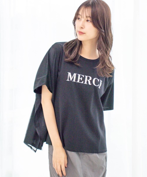Jayro（ジャイロ）の「DRY COTTON  箔ラインロゴTシャツ（Tシャツ/カットソー・レディース・ブラック/グレー系その他/ホワイト系その他・FREE）」の5枚目の写真