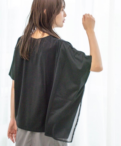 Jayro（ジャイロ）の「DRY COTTON  箔ラインロゴTシャツ（Tシャツ/カットソー・レディース・ブラック/グレー系その他/ホワイト系その他・FREE）」の7枚目の写真