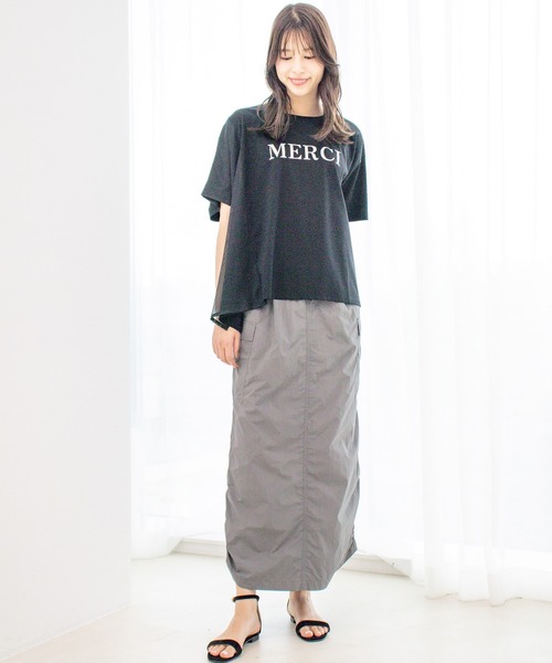 Jayro（ジャイロ）の「DRY COTTON  箔ラインロゴTシャツ（Tシャツ/カットソー・レディース・ブラック/グレー系その他/ホワイト系その他・FREE）」の9枚目の写真