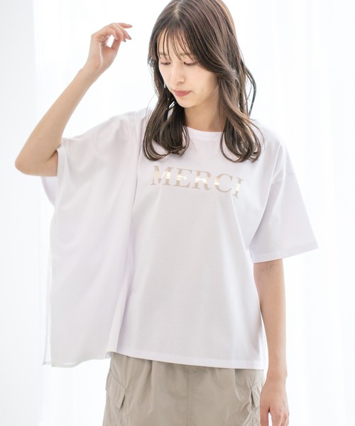 Jayro（ジャイロ）の「DRY COTTON  箔ラインロゴTシャツ（Tシャツ/カットソー・レディース・ブラック/グレー系その他/ホワイト系その他・FREE）」の11枚目の写真