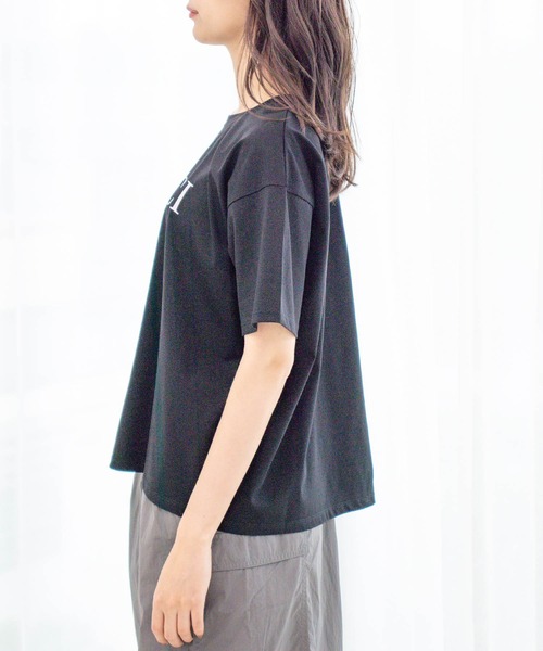 Jayro（ジャイロ）の「DRY COTTON  箔ラインロゴTシャツ（Tシャツ/カットソー・レディース・ブラック/グレー系その他/ホワイト系その他・FREE）」の20枚目の写真