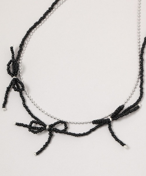RAGEBLUE（レイジブルー）の「3WAY/セットリボンビーズネックレス（ネックレス・レディース・その他・FREE）」の5枚目の写真