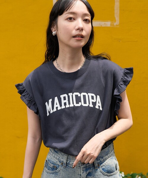 【新品・未使用】イチパーセント　ロゴフリルTシャツ 新品・未使用】イチパーセントロゴフリルTシャツ