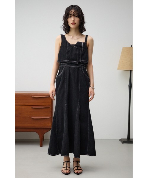 セール】デニムデザインキャミワンピース（ワンピース）｜AZUL BY