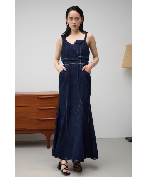 セール】デニムデザインキャミワンピース（ワンピース）｜AZUL BY