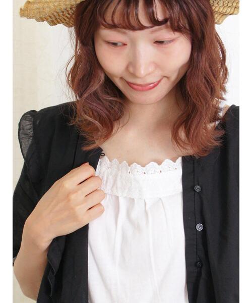 Samansa Mos2（サマンサ モスモス）の「レースキャミソール（キャミソール・レディース・ブラック/オフホワイト/キナリ・F）」の10枚目の写真