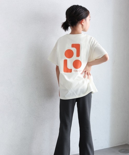 ooju（オージュ）の「【ooju】グラフィックバックプリントTシャツ（Tシャツ/カットソー・キッズ・チャコールグレー/アイボリー/グリーン・1/2/3/4）」の15枚目の写真