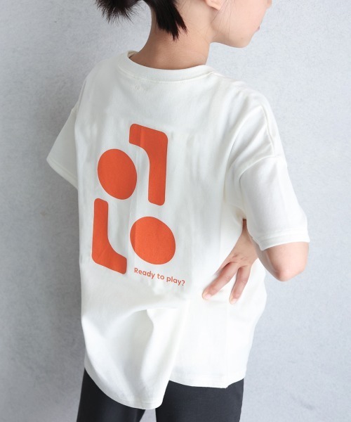 ooju（オージュ）の「【ooju】グラフィックバックプリントTシャツ（Tシャツ/カットソー・キッズ・チャコールグレー/アイボリー/グリーン・1/2/3/4）」の13枚目の写真