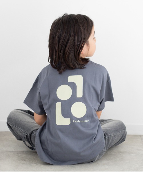 ooju（オージュ）の「【ooju】グラフィックバックプリントTシャツ（Tシャツ/カットソー・キッズ・チャコールグレー/アイボリー/グリーン・1/2/3/4）」の22枚目の写真