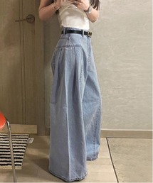 サイドフレアデニムパンツ