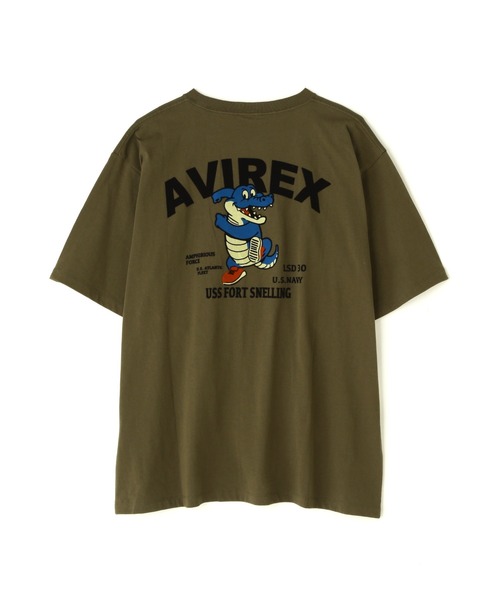AVIREX(アヴィレックス)の「《WEB&DEPOT限定》USS FORT SNELLING T-SHIRT / USS フォートスネリング Tシャツ / AVIREX / アヴィレックス(Tシャツ/カットソー・メンズ・サックスブルー/オリーブ/ホワイト/ブラック/ピンク/レモンイエロー/オリーブ系・MEDIUM/XX-LARGE/X-LARGE/LARGE/F)」の4枚目の写真