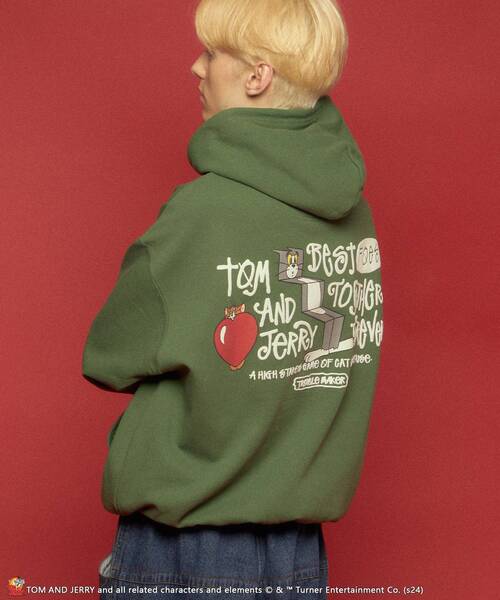 【セール】【SEQUENZ（シークエンズ）】TJ FUNNY FUNNY P/K / ワンポイント オーバーサイズ 刺繍 ストリート スケーター 裏起毛（パーカー）｜TOM&JERRY（トムアンドジェリー）