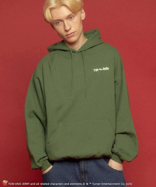 【セール】【SEQUENZ（シークエンズ）】TJ FUNNY FUNNY P/K / ワンポイント オーバーサイズ 刺繍 ストリート スケーター 裏起毛（パーカー）｜TOM&JERRY（トムアンドジェリー）