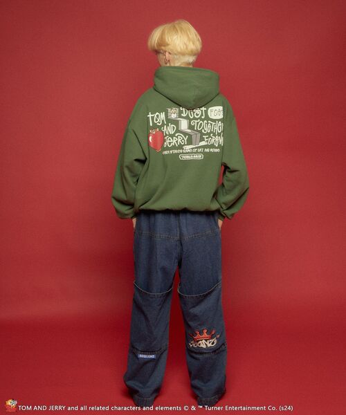 【セール】【SEQUENZ（シークエンズ）】TJ FUNNY FUNNY P/K / ワンポイント オーバーサイズ 刺繍 ストリート スケーター 裏起毛（パーカー）｜TOM&JERRY（トムアンドジェリー）