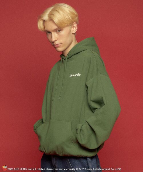 【セール】【SEQUENZ（シークエンズ）】TJ FUNNY FUNNY P/K / ワンポイント オーバーサイズ 刺繍 ストリート スケーター 裏起毛（パーカー）｜TOM&JERRY（トムアンドジェリー）