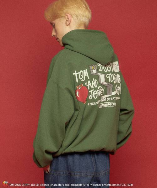【セール】【SEQUENZ（シークエンズ）】TJ FUNNY FUNNY P/K / ワンポイント オーバーサイズ 刺繍 ストリート スケーター 裏起毛（パーカー）｜TOM&JERRY（トムアンドジェリー）